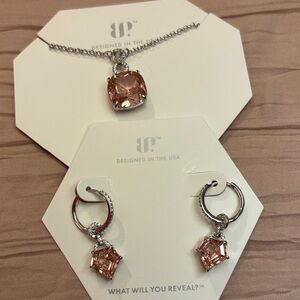 Elegant Silver and Rose Quartz Jewelry Set